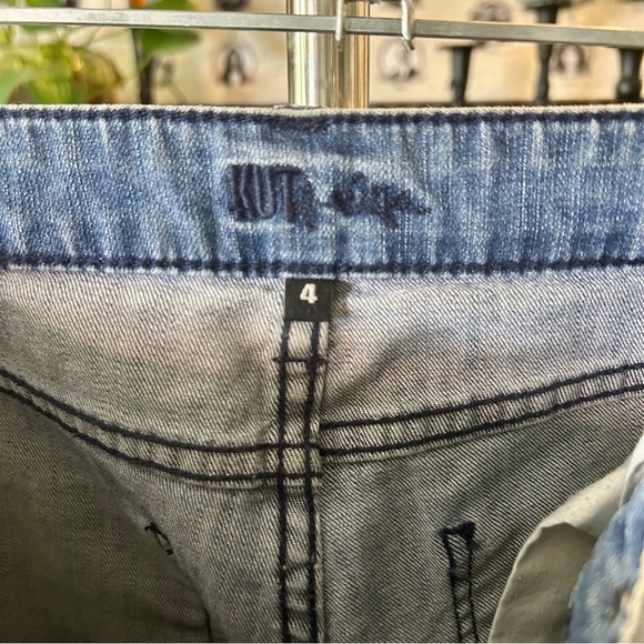 KUT from the Kloth Wide Leg Crop Jeans Fray Hem - Picture 9 of 11